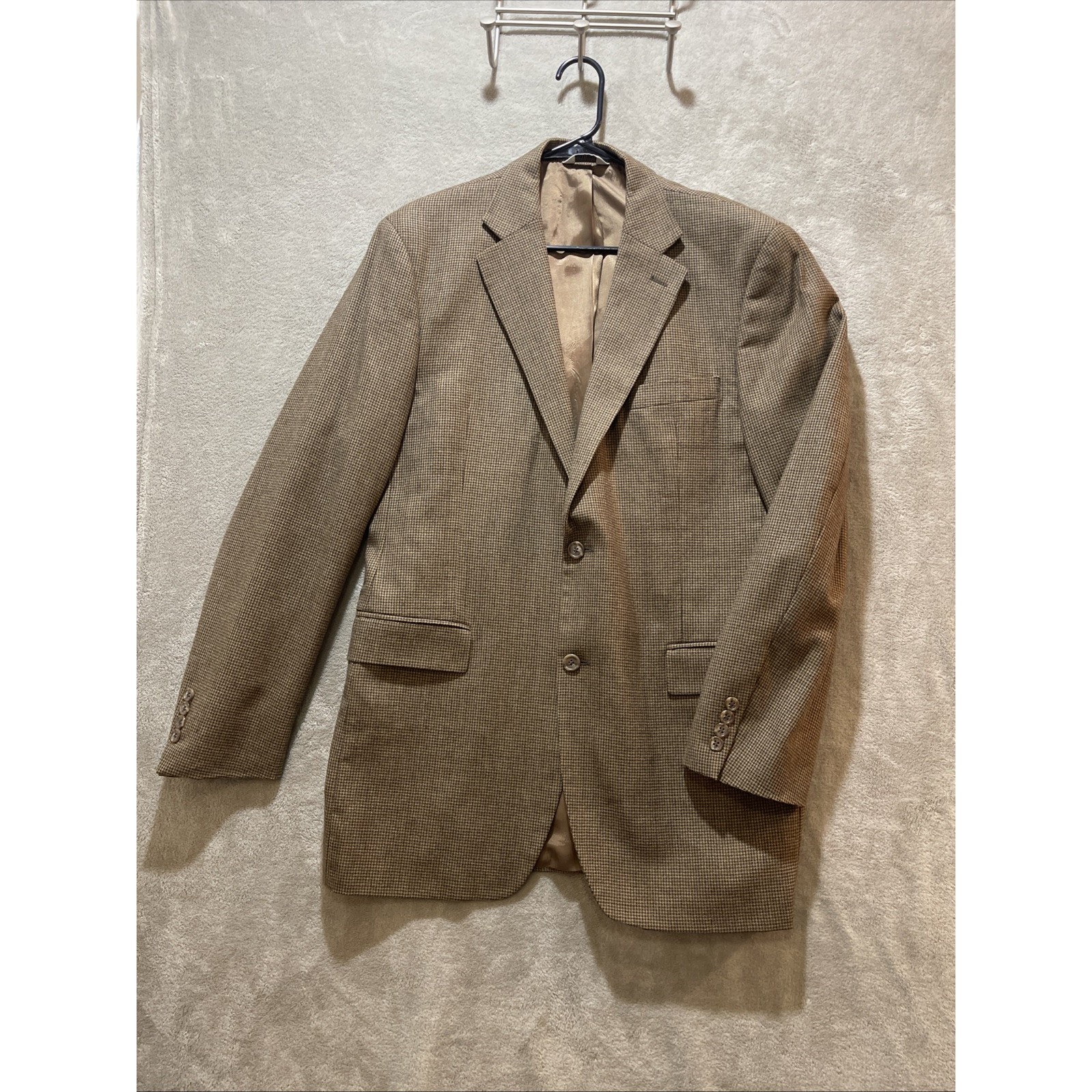 Joseph Feiss International Soft Wool Blazer Sport Coat Jacket Houndstooth 41l